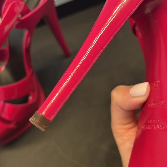 Ysl Saint Laurent Fuschia Tribute Sandals Size 37 - Picture 7 of 9